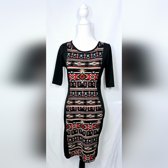 Large Annabelle USA Bodycon Dress – Tribal Print Panel - Picture 3 of 6
